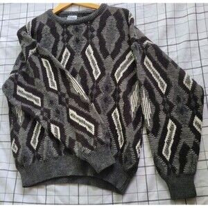 Maglificio Florence Coogi Style Knit Cardigan Sweater Made In Italy Length 26in